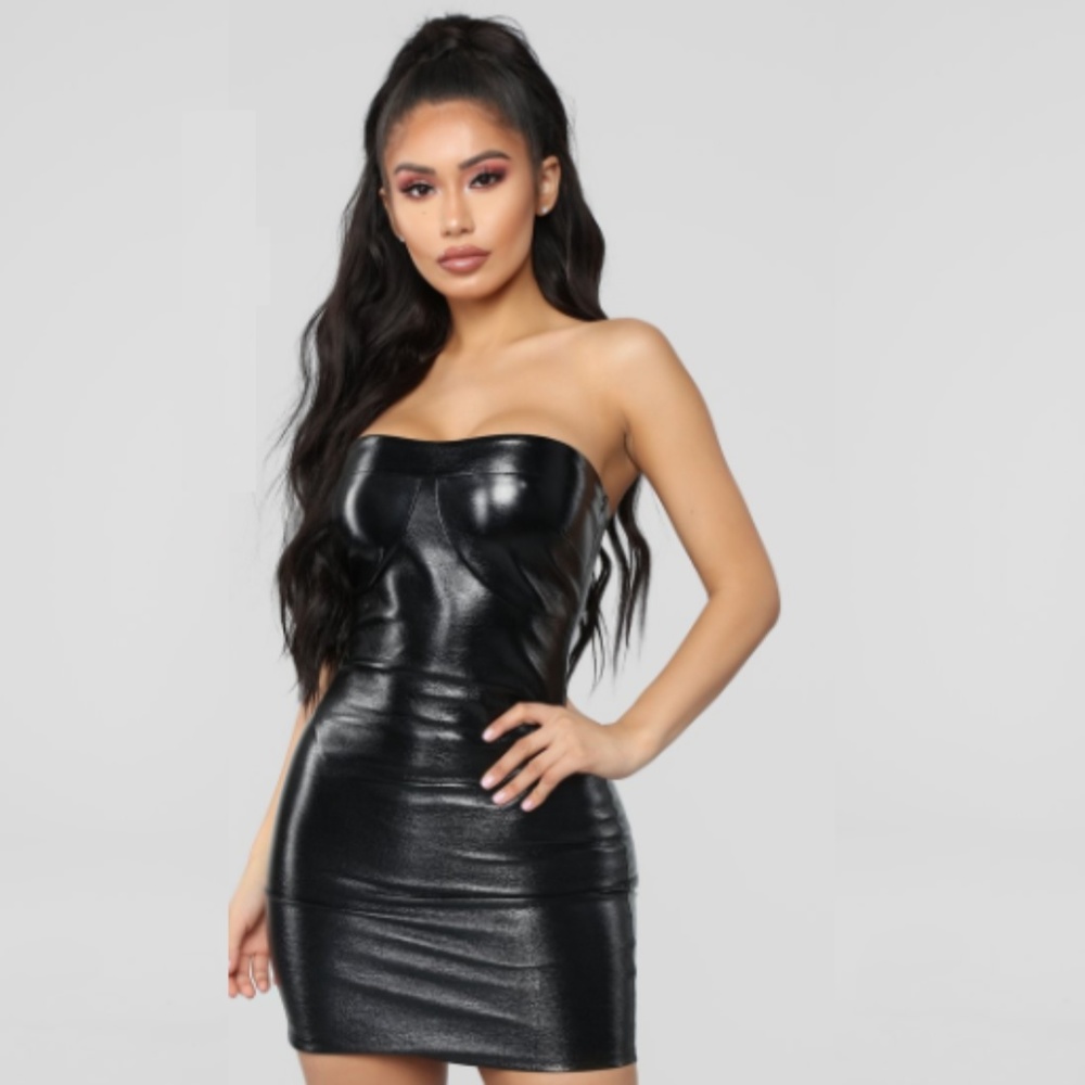 HOST PICK! Black PU Leather Dress Plus Size avail - Picture 2 of 9